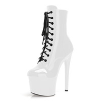 Bottines exotiques de 7 pouces, talons de strip-teaseuse, chaussures de mode gothique pour femmes, lacets, talons hauts de 17 cm, plateforme, chaussures de pole dance, danseuse exotique