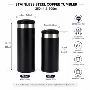 Custom 350ml 500ml Reusable Coffee Cup <b>Tea</b> Insulated Tumbler Drinks 12oz 16oz Straight Bottle Stainless Steel Vacuum Travel Mug - Product Image 3