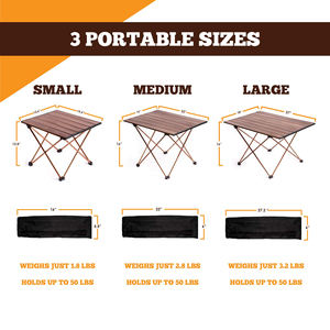 Mesa Plegable Compacta y Ligera para Barbacoa al Aire Libre, con Superficie de Aluminio y Bisagras Resistentes, Mesa Portátil para Camping y Picnic - Product Image 3