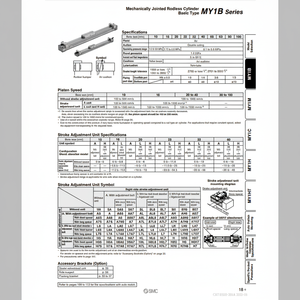 SMC นิวเมติกส์ MY1B25G-400Z กระบอกไม่มีก้านผลิตภัณฑ์ที่เชื่อมโดยใช้กลไก - Product Image 1