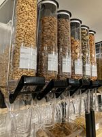 Distributeur de nourriture en vrac ECOBOX pour noix de cajou, pistaches, graines, céréales, bac à gravité, distributeur de nourriture en plastique, distributeurs de bonbons pour les magasins