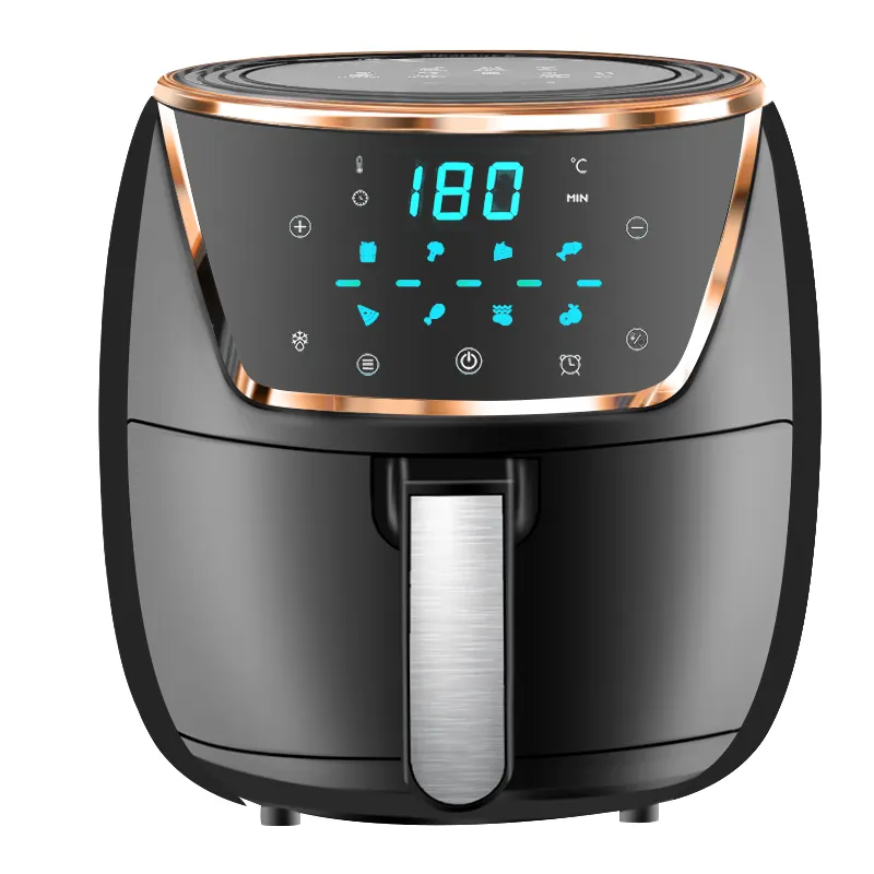 OEM ODM 1500W senza olio Digital 6l 8l Smart Touch Screen friggitrice ad aria in acciaio Timer 60 minuti