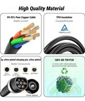 Chargeur EV portable Senhao New Mode 3 monophasé/triphasé 32A 7/22kW 5m TPU/Cu Type 2 mâle Type 2 femelle Câble de charge IEC 62196-2