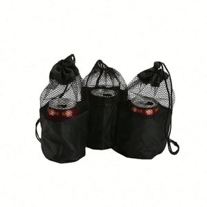 Sac de rangement pour balles avec logo personnalisé, pochette de golf en nylon, sacs en filet avec cordon de serrage pour balles, transport extérieur - Product Image 1