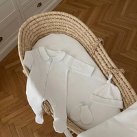 Ensemble cadeau personnalisé pour bébé garçon, tenue de rentrée à la maison pour nouveau-né brodée, combinaison en coton blanc avec nom personnalisé, ensemble de vêtements pour bébé