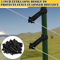 Aisladores de Plástico de 5 Pulgadas Tipo Broche para Postes T de Cercas Eléctricas, Clips de Alambre de Ajuste Extendido, Manuales, Industriales