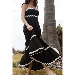 Elegante Vestido Maxi de Verano Personalizado para Mujer, Cuello Halter, Casual, Sexy, Color Sólido, Cintura Natural, Largo, Poliéster, Estilo Vintage - Product Image 5