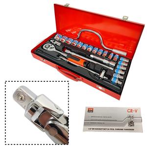 Auto Repair <b>Tool</b> Set 24pcs Socket Wrench Ratchet Car Repair Combo Car Repair Hardware <b>Toolbox</b> - Product Image 3