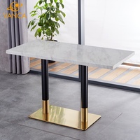 Mobilier moderne pour restaurant Table et chaises de restaurant Café Café Ensemble table et chaises de luxe en acier inoxydable et marbre