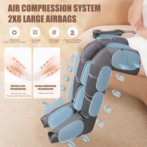 Masseur de jambes à compression d'air PAKISS, enveloppement complet des jambes, des pieds, des mollets et des cuisses, 3 modes, 5 niveaux d'intensité, fonction chauffante, utilisation à domicile, OEM ODM - Product Image 6