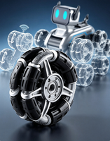 Robot chien acrobatique RC à 8 roues, double commande gestuelle et télécommande, lumières LED et musique, 18 minutes d'autonomie, cadeau pour garçons