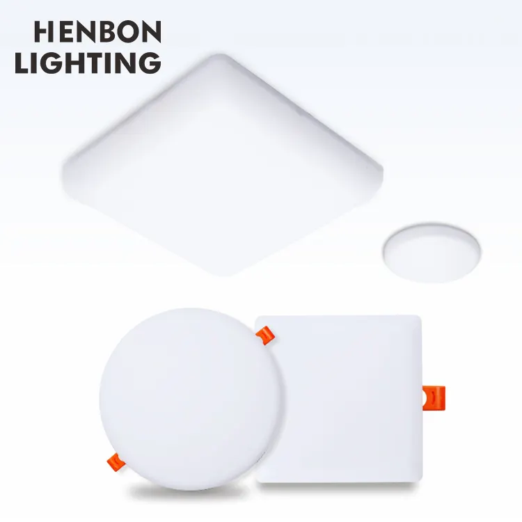 Henbon Indoor Bridgelux Chip PC Round Square Frameless 9W 18W 24W 36W Slim LED Panel Light