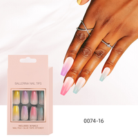 Bameier Vente en gros Private Label Pcs Boîte Conseils pour ongles Acrylique Fait à la main Cat Eye Gel Faux ongles à presser