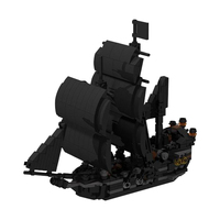 Blocs de construction de bateau de pirate de la série GoldMoc les blocs de modèle de perle noire MOC-145843 Mini navires les blocs de construction de bateau de perle noire 4184
