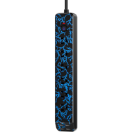 Multiprise intelligente de jeu européenne avec éclairage RVB, 4 prises AC, 2 ports USB, 2 ports C, design barre, prise universelle pour configuration de PC de bureau