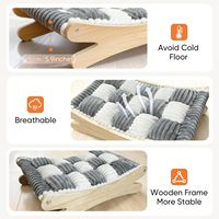 Lit pour chat surélevé en peluche de luxe, hamac confortable pour chat avec cadre en bois massif, coussin en fourrure douce pour chats d'intérieur et petits chiens, toutes saisons