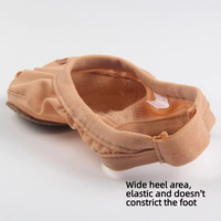 Chaussures de danse à semelle souple pour la danse moderne et la danse du ventre, chaussures à bout ouvert et demi-semelle pour la protection des pieds nus