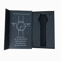 Boîte cadeau de luxe pour montre avec logo personnalisé, laminage mat, gaufrage, doublure en éponge - Boîtes rigides sur mesure pour hommes