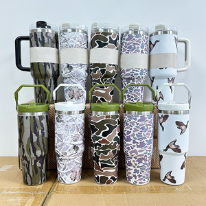 Best Selling Camo Print Tumbler 20oz 40oz Western Camouflage Stainless Steel Travel Camp Insulated Coffee <b>Cup</b> <b>with</b> Straw and <b>Lid</b> - Product Image 2