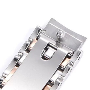Reloj de pulsera de lujo personalizado en oro rosa de dos tonos con esfera de seda blanca, acero 316L, fecha, números romanos, movimiento automático mecánico para hombre de negocios. - Product Image 4