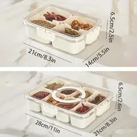 Boîte de rangement transparente à compartiments avec couvercle, poignée et fermoir à pression pour fruits, légumes, collations, boîte de rangement de cuisine