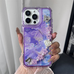 Hermosa cadena mariposa epoxi impreso funda de teléfono para MOTO <span class=keywords><strong>G</strong></span> play 2025 <span class=keywords><strong>Edge</strong></span> 60 Fusion 5G G06 4G E15 - Product Image 3