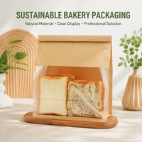 Sachet d'emballage alimentaire personnalisé en papier kraft biodégradable thermoscellable CPP de qualité alimentaire pour pain plat fraîchement cuit, OEM ODM