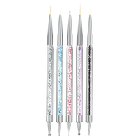 Nail art set 5pcs double tête ongles strass pointillant stylo nail art kits peinture Dotting Brush