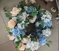Weißer künstlicher Rosenkranz, Girlande, Kerzenhalter, Dekoration, Tischdekoration, Blume für Kerzenständer, Hochzeitstischdekoration