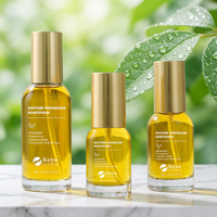 Botol Semprot Lotion Minyak Rambut Kaca Transparan KEYO GPB-CD-003 30ml 50ml 100ml dengan Pompa, Kemasan Kosmetik untuk Minyak Esensial