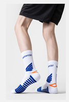 Chaussettes de course mi-mollet en tissu éponge avec logo personnalisé, anti-humidité, respirantes, anti-boulochage, antidérapantes, durables, pour le basketball