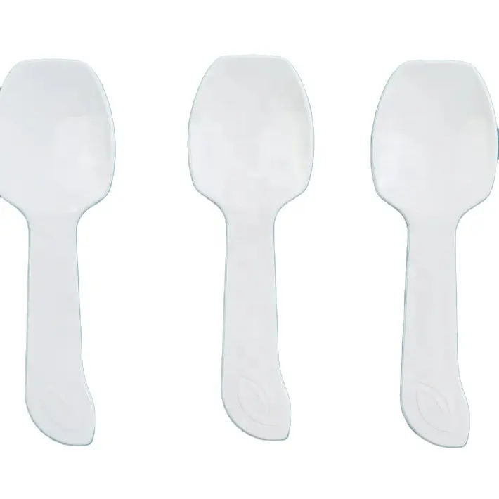 Set di posate monouso biodegradabile posate cucchiai di amido per gelato cucchiai di plastica opposibili