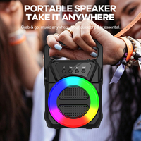 Haut-parleur portable avec lampe à flamme RGB compatible USB/TF/TWS, 3 pouces, 5W, 3.7V, batterie au lithium 800mAh, pour l'extérieur