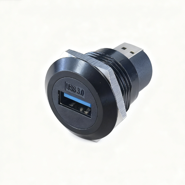Metal Shell USB 3.0 High-Speed Panel Mount Coupler | Durable Pass Through Connector for Industrial