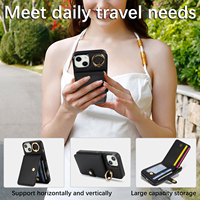 Dompet Kulit PU Halus untuk iPhone & Samsung, Slot Anti RFID, 360 °   Casing Anti Benturan dengan Penyangga Cincin Putar dan Magnet