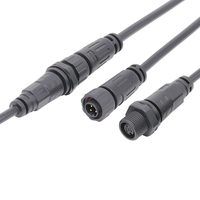 Connecteur AC étanche à la lumière de croissance des plantes personnalisé 3 broches M12 fil à panneau connecteur mâle femelle moulé câble 1.0/0.75/0.5mm2