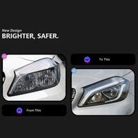 Phares LED AURON pour Mercedes Classe W176 2012-2015 12V 36W 6000K – Nouveaux feux de croisement/route, installation/upgrade facile