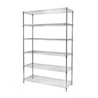 Étagère modulaire multi-niveaux en fil métallique ouvert pour l'affichage de produits en magasin