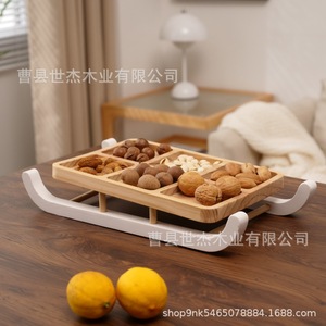 ถาดไม้ Mu Yujia 6 ช่องพร้อมหูจับ สำหรับชา ขนม อาหารร้อน ใช้ในบ้าน - Product Image 2