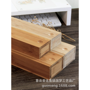 Caja de Almacenamiento de Té de Bambú, Rectangular, 0.7cm de Grosor, Hecha a Mano, Caja de Madera para Regalo, Personalizada - Product Image 4