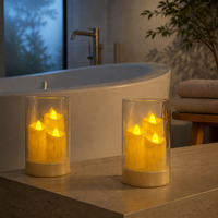 Bougies LED sans flamme en forme de pilier avec lumière vacillante chaude pour la décoration de table de mariage, de la maison, de la salle de bain et de l'extérieur