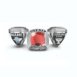 चार्लोट्स कैथोलिक खुशी राज्य चैम्पियनशिप 2021 हॉकी रूबी को छोटे आकार के चांदी-प्लेटेड धातु कास्टिंग - Product Image 1