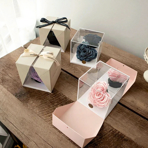 Caja Elegante de Lujo para Pasteles y Repostería con <span class=keywords><strong>Centro</strong></span> de Plástico Transparente y Tapa Abatible con Base Adjunta, Apertura Doble - Product Image 5