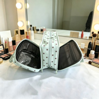 Trousse de Maquillage de Voyage Grande Capacité - Étui Cosmétique en Polyester Tendance avec Fermeture Éclair