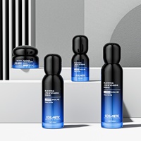 Vente en gros bouteille cosmétique de luxe en ambre ensemble emballage verre pot de crème pour le visage jolie bouteille de lotion avec logo personnalisé