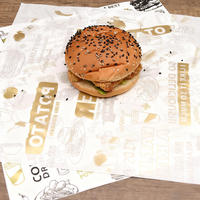 Papier ciré réutilisable anti-graisse avec logo personnalisé pour restaurants, sandwichs, hamburgers, emballage alimentaire