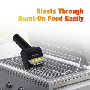 Brosse de nettoyage électrique pour <span class=keywords><strong>barbecue</strong></span> 1100 tr/min sans fil, poils en acier inoxydable pour grils à gaz, charbon, céramique et fonte - Product Image 2