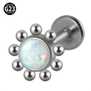 G23 Titan Labret Beschichtung Innen gewinde Klar kristall Helix Ohr Piercing Labret Diath Tragus Ohr stecker für Frauen - Product Image 3