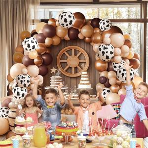 163 buah Kit lengkungan karangan bunga balon cetak sapi untuk perlengkapan dekorasi Pancuran bayi pesta ulang tahun pernikahan bertema pertanian pedesaan - Product Image 4
