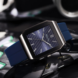 Orologio al Quarzo da <span class=keywords><strong>Uomo</strong></span> Elegante, Cassa in Lega, Cinturino in Silicone, Spessore 9mm, Ecologico, con Motivo a Stella a Cinque Punte Inciso - Product Image 2